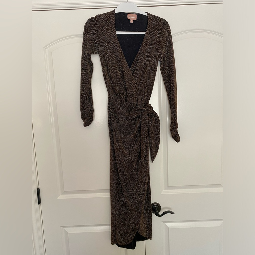Show me your mumu gold wrap dress Size XS